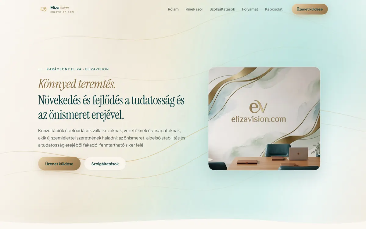 ElizaVision weboldal előnézet